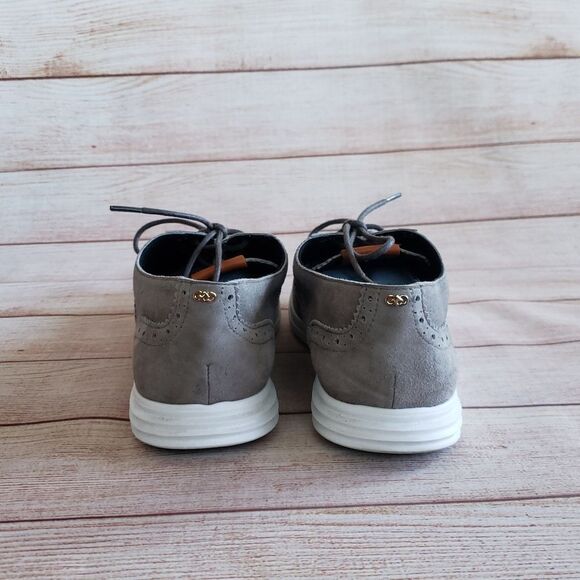 Cole Haan Grand OS Grey Suede Brogue Oxford Lace Up Shoes 9B Gray Size 9B - Picture 3 of 11